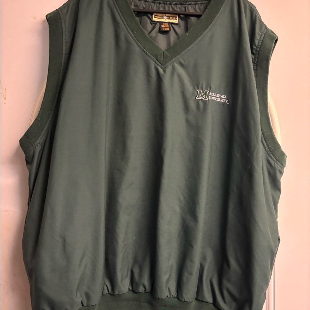 Marshall University Green Pullover Vest with University Logo